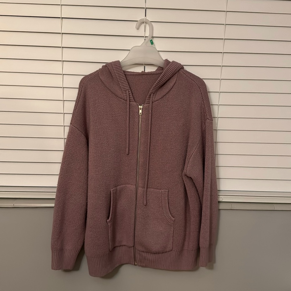 Plain purple daily cardigan